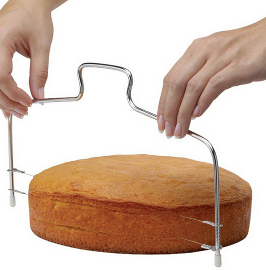 Adjustable Stainless-Steel 2-Wire Layer Cake Slicer - Level Up Your Cake Baking & Decorating Game!