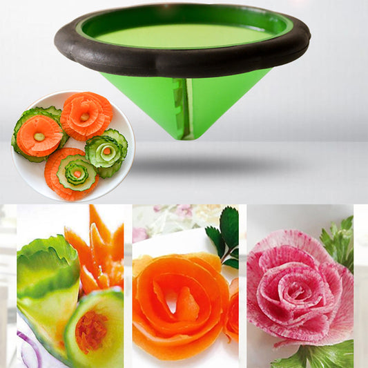 Vegetable & Fruit Flower Maker & Curl Cutter - Make Amazing Rose & Flower-shaped Garnishes & Decorations With Ease!