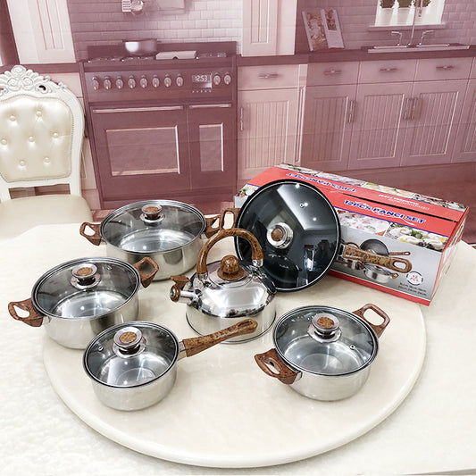 Kitchen in a Box! 12-piece Pots & Pans Set - Great for Newlyweds, College Kids, Houswarming and More!