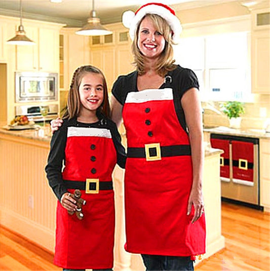 Christmas Santa Aprons for Adults & Kids