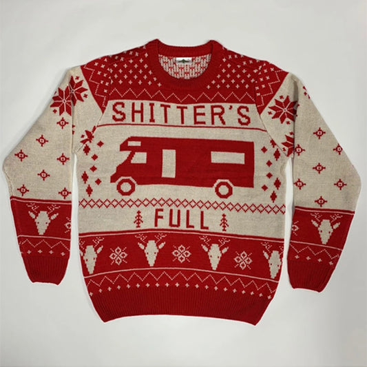 "Shitter's Full" Christmas Vacation Ugly Christmas Sweater - Make Cousin Eddie Proud!