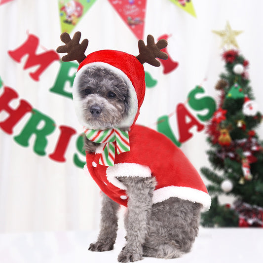 Super-Cute Reindeer Coat for Pets! - Keep Your Cat or Dog Festive & Warm with this Cute Take on Ugly Christmas Sweaters!