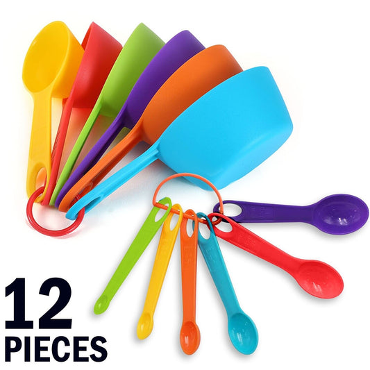 Kitchen-in-a-Box 12 Piece Measuring Cups & Spoons Set - Every Measuring Cup & Spoon You Need!