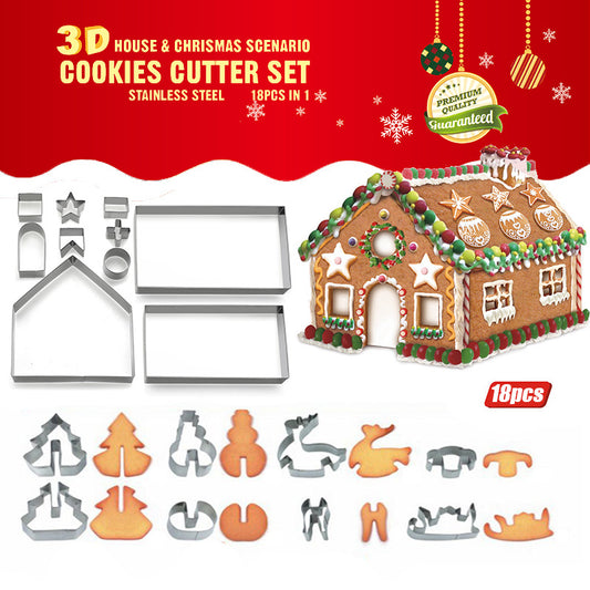  "18-Piece Gingerbread House Cookie Cutter Kit - Holiday Baking Fun for Families from kitchenkazoo.com"