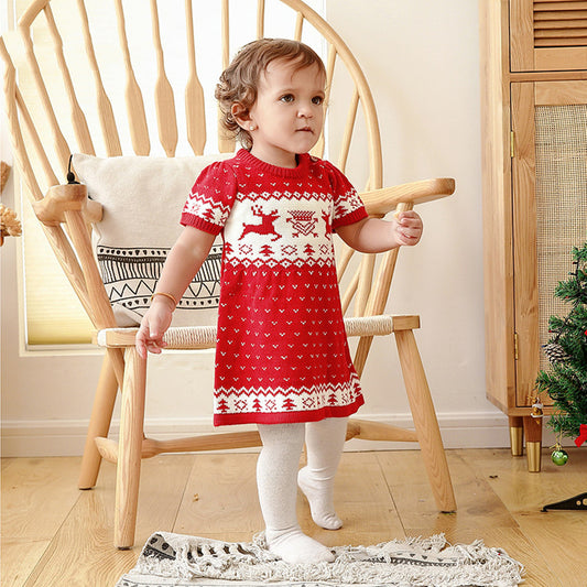 1970s/80s-look Classic Girls Ugly Christmas Sweater Dress - Yes, You Remember These, lol.