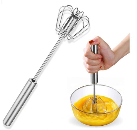 Non-Electric Automatic Beater & Whisk - Save Time & Space with this Stainless-Steel Wonder!