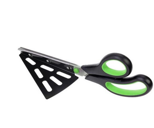Stainless-Steel Combo Pizza Shears & Server!  This Innovative Combo Pizza Cutter & Server is a Game Changer!