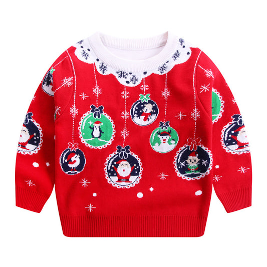 Childrens' Cute Ugly Christmas Sweater - Knitted Double-Layer Warmth!