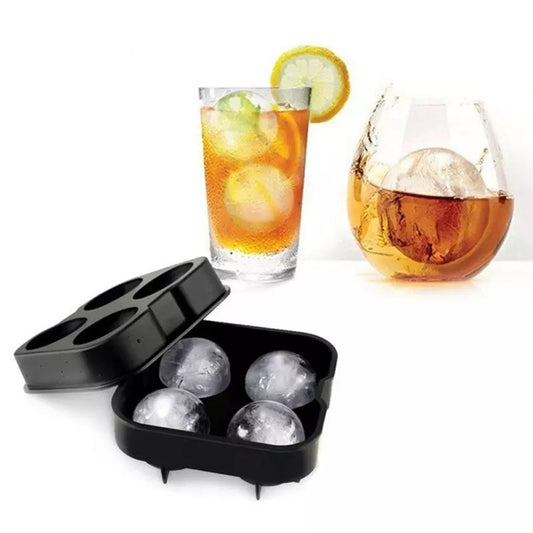4-place Ice Ball Mold Silicone Ice Tray for Whiskey and More!